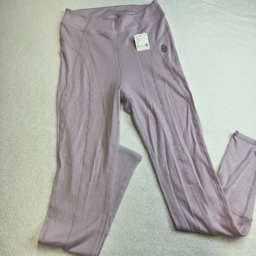 Free People Movement Wool Blend Ribbed Leggings Mountain Blossom Pink Med base